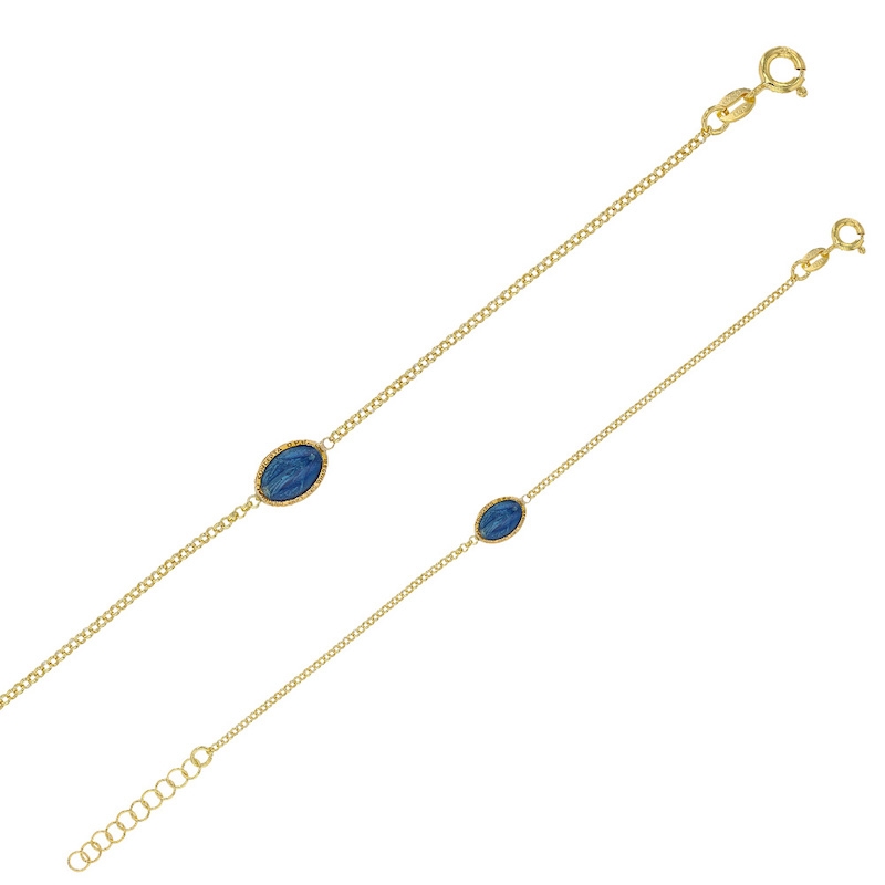 Bracelet MADONE - bleu - argent doré et émail