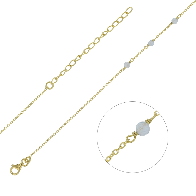 Bracelet OCÉANE 3 pierres - Plaqué or & aigue-marine